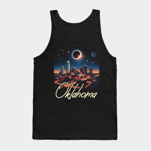 Oklahoma Solar Eclipse 2024 Starry Night, Solar Eclipse 2024 Tank Top